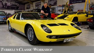 Black Forest Lamborghini Miura S Renaissance A Masterpiece in Motion  Tyrrells Classic Workshop [upl. by Reeba231]