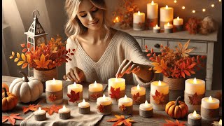 🍂 PETRISTRIKE Fall Flameless Candles Autumn Maple Leaf Led  Best Fall Battery Operated Candles 🕯️ [upl. by Sacul]