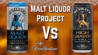 Schlitz Malt Liquor Comparison  Malt Liquor Project  Beer Review [upl. by Margaret]