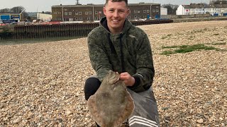 Kayak fishing for Plaice catching the biggest plaice Ive ever seen uk sea fishing Shoreham [upl. by Toblat]