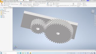 Clase 07 Inventor Ensamble piñónengrane dientes helicoidales 3D [upl. by Enilarak764]