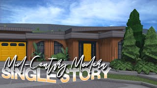 SINGLE STORY MidCentury Modern Home  Bloxburg  MM [upl. by Grant526]