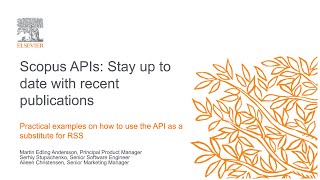 Staying up to date with new content using the Scopus API [upl. by Simetra]