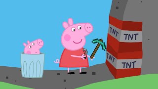 Peppa Pig Plays Minecraft in Real Life Cartoon parody [upl. by Virgilia260]