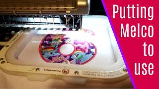 Putting the Melco Bravo embroidery machine to use  vlog  March 20 21 2019 [upl. by Aicilet]