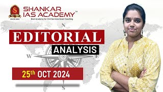 Editorial Analysis October 25 2024 Shankar IAS Academy UPSC current Affairs  Mains [upl. by Derwood117]