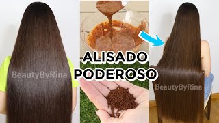 ALISADO JAPONÉS CASERO😱CABELLO LISO EN 1 APLICACIÓN  LISO SIN FRIZZ en CASA [upl. by Willie]