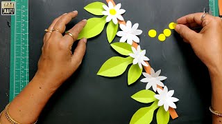 WHITE FLOWER Design for Bulletin Board Border  StudentTeacher Activity  DIY [upl. by Benetta105]