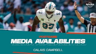 Calais Campbell meets with the media after JAXvsMIA  Miami Dolphins [upl. by Kennett]