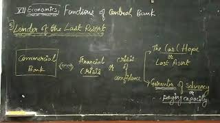 Lender of Last Resort  function of central bank  class12  Macro Economics addbjy [upl. by Eira]