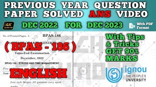 BPAS 186 IMPORTANT QUESTIONS IN ENGLISH  BPAS 186 STUDY MATERIAL 2023  BPAS 186 [upl. by Moses]