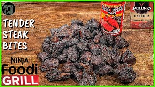 NINJA FOODI GRILL TENDER STEAK BITES  Jack Links Copycat Recipe  Ninja Foodi Grill Recipe [upl. by Benedetto]