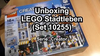 LEGO Stadtleben  Assembly Square Unboxing und Geschichte Set 10255 Creator [upl. by Nehgam]