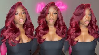 Outre Perfect Hairline Swoop 2  Burgundy Flame Outre Hair [upl. by Eelnayr]