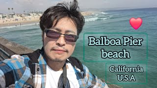 Balboa Pier beachCaliforniaมาเที่ยวทะเลที่ Balboa beach Balboa beach california ทะเล ชายหาด [upl. by Worrad]