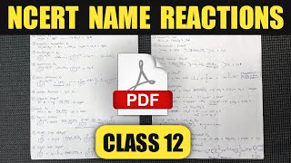 Organic Chemistry Class 12 All Name Reactions PDF Download [upl. by Freiman]