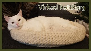 Virka kattkorgen Figaro  Enkelt och snabbt mönster [upl. by Kenti560]