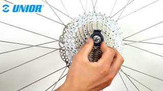 2 in 1 pocket spoke and cassette lockring tool 16694  Product Overview  Unior Bike Tools [upl. by Aneerb]