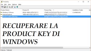 TUTORIAL Recuperare la product key di Windows [upl. by Allevon]