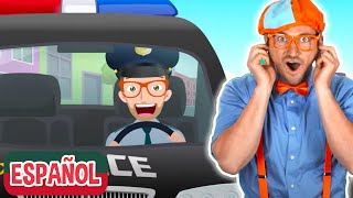 Coches de policía para niños con Blippi  Canciones para niños  Canta con Blippi [upl. by Adnolahs]