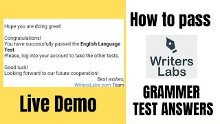 Writers Labs Grammar Test Answers  How To Pass Writers Labs Test [upl. by Cheatham968]