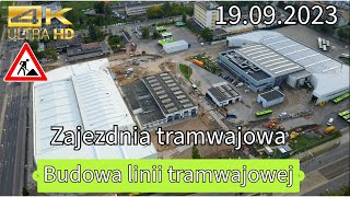 Olsztyn  Nowa zajezdnia tramwajowa 19092023 4K 60Fps [upl. by Ettevram121]