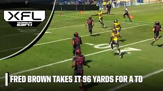 San Antonio’s Fred Brown scores first kick return TD of 2023 season  XFL on ESPN [upl. by Anifesoj]