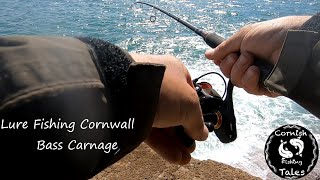 Lure Fishing Cornwall  Bass Carnage  Can I Land One Of These Monsters [upl. by Asilej757]