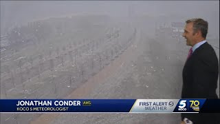 Snow falls in Oklahoma on Wednesday [upl. by Town]