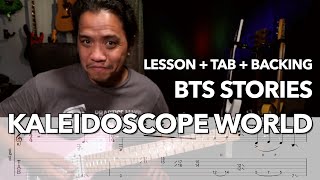 Kaleidoscope World Lesson and BTS Stories  With onscreen TAB  Backing Track [upl. by Noedig]