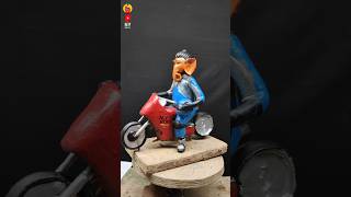 Ganesh jee ki bike pe baithe huye mitti ki murti 🙏  niroyadavartcraft shorts ganesh [upl. by Aun]