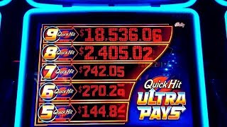 QUICK HIT ULTRA PAYS Slot Machine MAX BET Bonuses amp QUICK HIT Jackpots WonGreat Session400 Profit [upl. by Karlen]