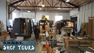 Van Building Shop Tour  Nomadik Customs with 3 Van Builds Happening at Once [upl. by Neivad]