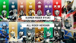 KAMEN RIDER RYUKI「ALL RIDER HENSHIN FORMS AND FINAL VENT」 [upl. by Enida]