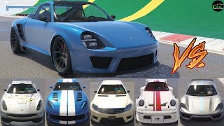 GTA 5  Top Speed Drag Race Pfister Comet SR vs Pariah Neon Comet Retro V12 Banshee etc [upl. by Telfer58]