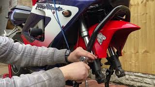 Honda CBR 929 RR Fireblade Forks Removal [upl. by Ettevy223]