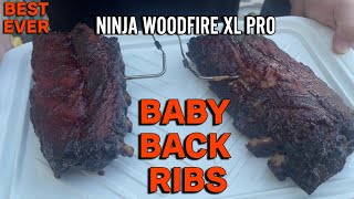 SMOKED Baby Back Ribs on the NINJA WOODFIRE XL PRO Grill [upl. by Yelruc]