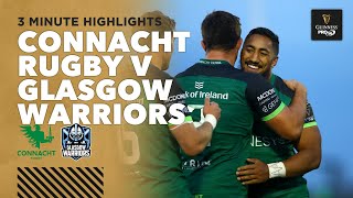 3 Minute Highlights Connacht Rugby v Glasgow Warriors  Round 1  Guinness PRO14 202021 [upl. by Scoter385]