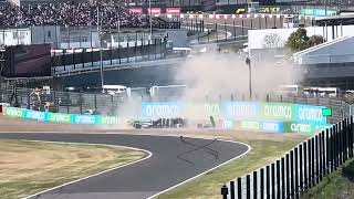 Albon amp Ricciardo collide on Lap 1 of the 2024 Japanese F1 Grand Prix [upl. by Eta123]