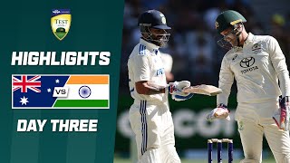 Australia v India 202425  First Test  Day Three [upl. by Medlin948]