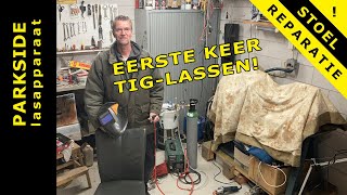 Rugleuning TIGlassen met Parkside PMSG 200 A1 [upl. by Leonerd]