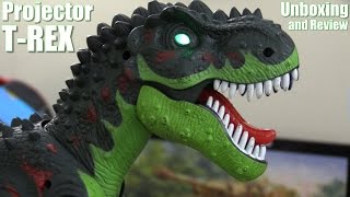 Dinosaur Toys TRex Dinosaur Projector and Roaring Room Guard Alarm Unboxing and Playtime [upl. by Alrich]