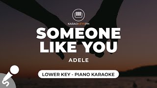 Someone Like You  Adele Lower Key  Piano Karaoke [upl. by Notserk]