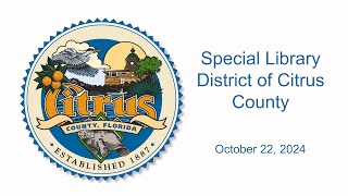 Special Library District Advisory Board  October 21 2024 [upl. by Egwin831]