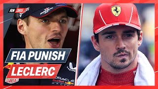 FIA Punish Leclerc As Verstappen Penalty Confirmed  F1 Update [upl. by Nellaf77]