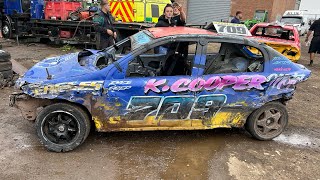 In Car CamOn Board With 709 Ben Kaleta Rookie Bangers Heat 3 Skegness Raceway 220924 [upl. by Ylatfen449]