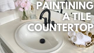 Painting A Tile Countertop  Zellige Tile Look  Moroccan Tile look [upl. by Eugene]