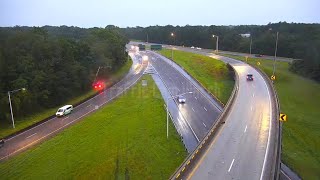 Alabama Driver Hydroplanes Into Light Pole amp Flips Over [upl. by Eimiaj]