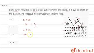 plane waves refracted for air to water using Huygens proncipal abcde ae length [upl. by Ardle]