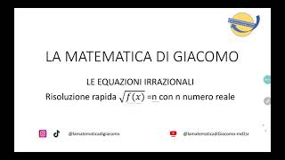 Equazione irrazionale risoluzione immediata di un caso particolare [upl. by Marlena310]